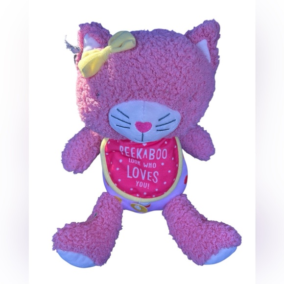 Hallmark Pink and Yellow Cat Plush Toy - Picture 1 of 4